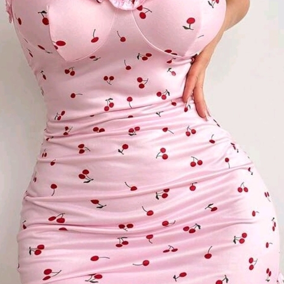 Other - Cherry Print Pink Lingerie Woman's Size Large